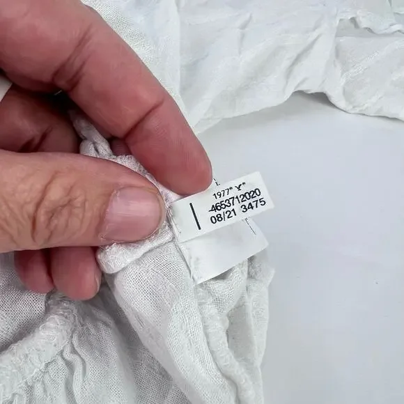 American Eagle V-Neck Gauzy Lace Tie-Front White Blouse Top BOHO L - Picture 12 of 14